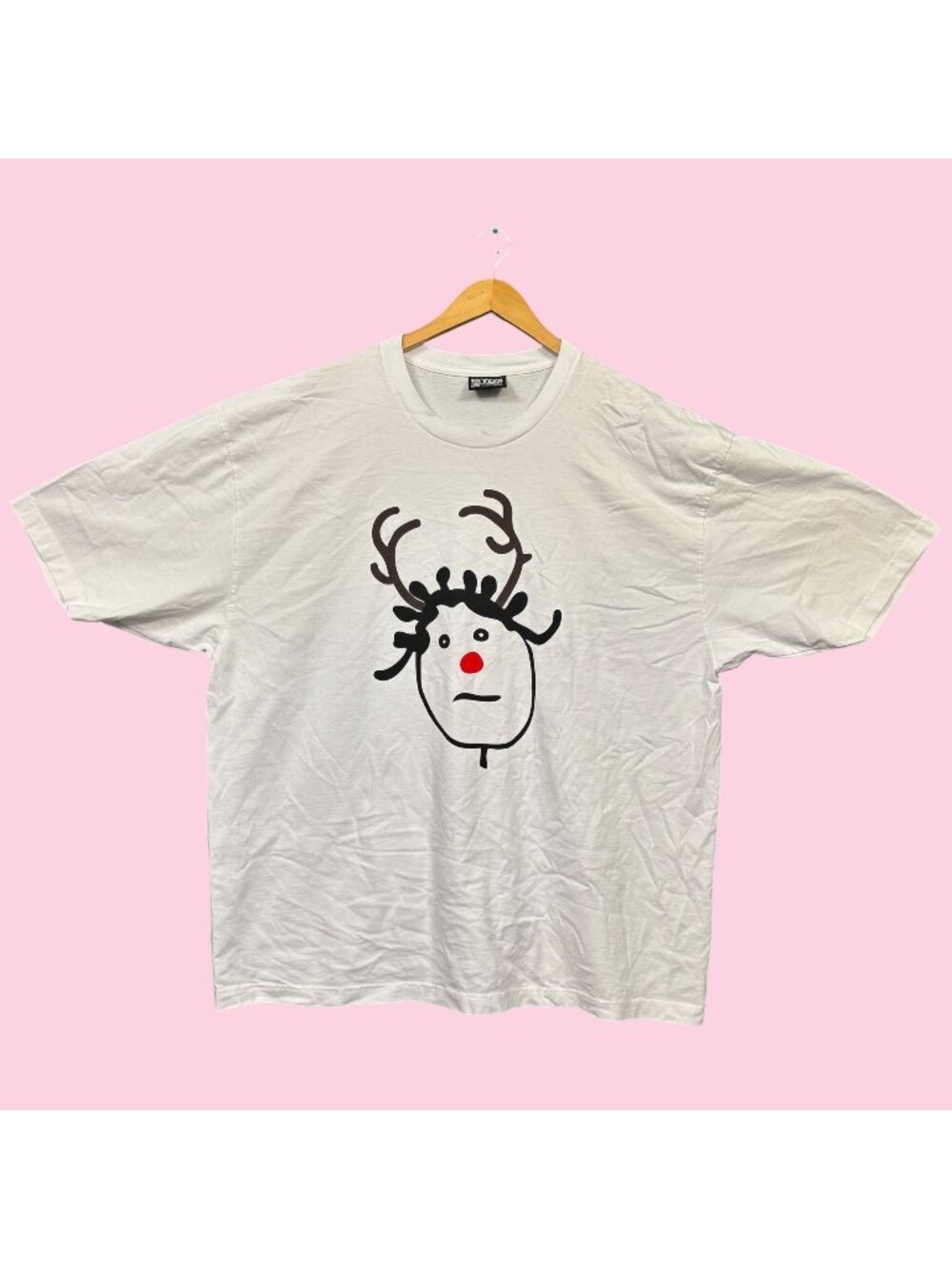 Rihanna Insta PFP Christmas Self Portrait Doodle Oversized Tee 2XL